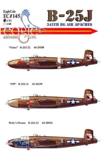 EagleCals Decals 1/32 NORTH AMERICAN B-25J MITCHELL Medium Bomber - Picture 1 of 5