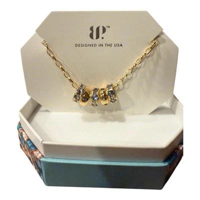 Bomb Party March 2025 Necklace - Aquamarine CZ & Gold Plating - NK16476 - Image 1 of 3