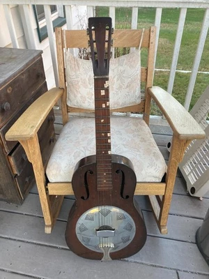 Rare National VINTAGE  Resonator Guitar low serial number painted back , Pre war - Image 1 of 4