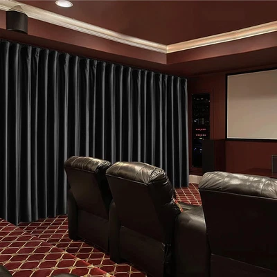 Cortinas de película Fcosie para cine en casa, 100" de ancho x 96" de largo terciopelo de lujo súper suave Foto 1 de 4