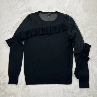 Maje Ruffled Chiffon Top Mesh Women’s Size 2 - Image 1 of 4