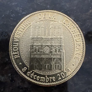 Notre Dame De Paris Medal Official Coin for the Reopening of Cathedral Handmade - Picture 1 of 3