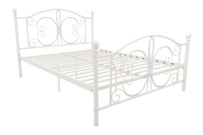 Cama con plataforma metálica Bombay con cabecero y pie de cama estilo parisino, ajuste... Foto 1 de 4