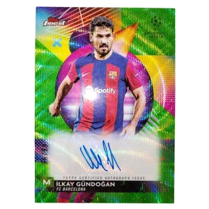 Ilkay Gundogan #A-IK Auto Green Wave /99 Barcelona Topps Finest UCL UEL 2023-24 - Picture 1 of 8