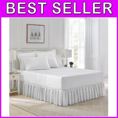 Saia de cama queen size cinza, algodão leve - Imagem 1 de 4