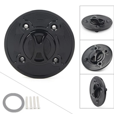 Cubierta de tapa de tanque de combustible negro sin llave para Kawasaki Ninja 650 ZX-6R Versys 1000 Foto 1 de 4