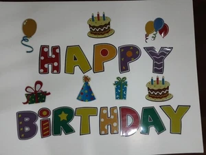 20 Stück Happy Birthday Garagentor Magnete Deko Tortengeschenke Luftballons Hut - Bild 1 von 5