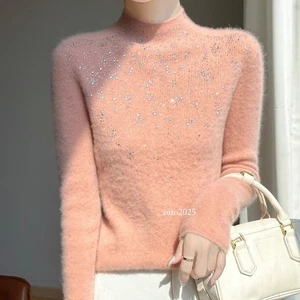 Winter Women's High Neck Sweater New Slimming Fit Knitted Wool Warm Sweater Top - Picture 1 of 32