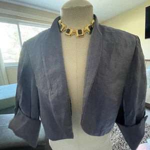 R&M Richards Women's Open Front Blazer Jacket 22W Blue Shrug Top Evening - Picture 1 of 13