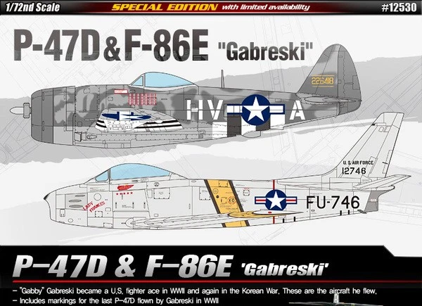 Academy - 1/72 P-47d e F-86e "gabreski" Limited Edition
