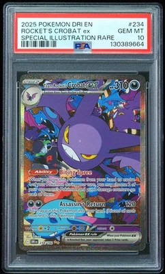 2025 Rocket's Crowbat ex #234 Special Illustration PSA 10 Pokemon Card - Image 1 of 3