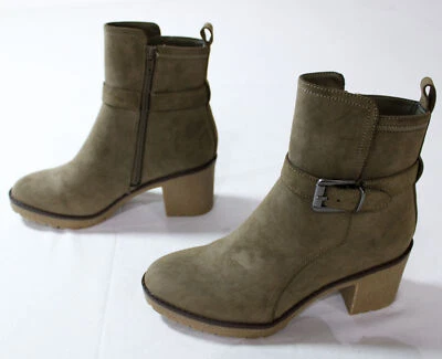 Botín MIA para mujer con tacón Leona imitación cuero cremallera CD4 caqui talla EE. UU.: 8,5 M Foto 1 de 4