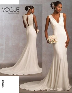 Vogue Sewing Pattern V1032 Elegant Fishtail Wedding Dress Gown Sizes 12 14 16 - Picture 1 of 3