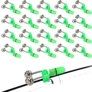 LED Night Fishing Bite Bait Alarm 2 Bells Light Rod Tip Clip Alert Ring 20 Pack - Picture 1 of 10