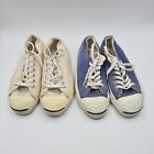Menge 2 Jack Purcell Converse Vintage weiß & blau Sneaker 4,5 HERGESTELLT IN USA