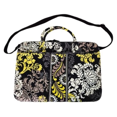Vera Bradley Amarillo y Negro Paisley Barroco Lado Duro 15" Estuche Bolso para Laptop Foto 1 de 4