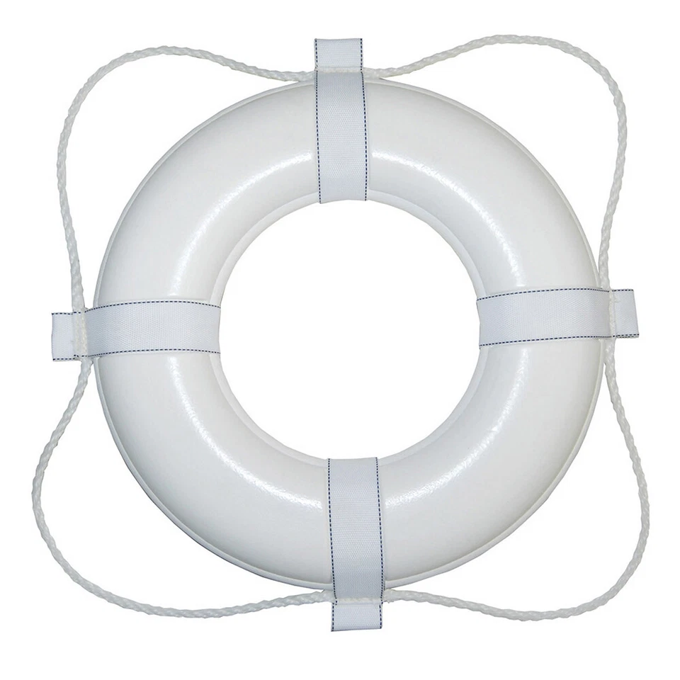 Taylor Made Foam Ring Buoy - 24" - White w/ White Rope  (361) - Image 1 of 1