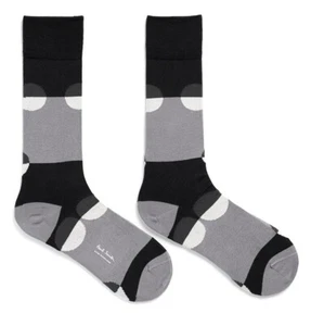 Paul Smith Halbmond gepunktete Herrensocken in Grau, Einheitsgröße, Neu mit Etikett - Bild 1 von 3
