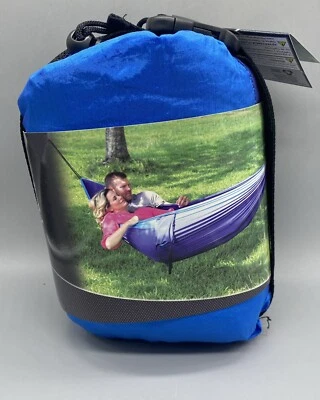 Nuevo en Paquete Hamaca de Viaje Doble Azul Marino/Azul Brillante #14279 Texsport Rambler Foto 1 de 4