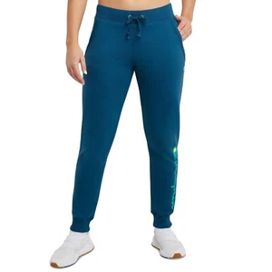 Champion Joggers Women XL Teal Powerblend Fleece Casual Comfy Pockets New - Picture 1 of 7