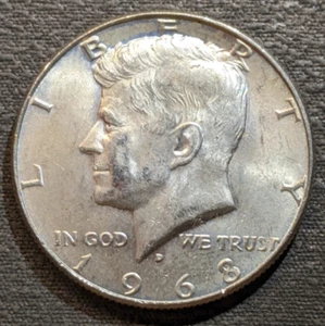 1968-D Kennedy Half Dollar - 40% Silver - Picture 1 of 2