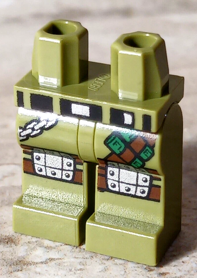 Новый LEGO ноги груза ремни цепочка наколенники металлический доспехи оливковые брюки ремень битвы - Изображение 1 из 1