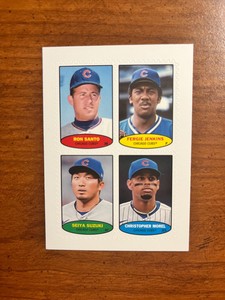 2023 Topps Heritage Santo, Jenkins, Suzuki, Morel Chicago Cubs Stamps 74BS 9-12