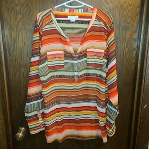 ARIAT WOMENS TOP LS SHEER WESTERN LOOK SIZE XL - Picture 1 of 6