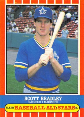 Scott Bradley 1987 Fleer All Stars Baseball card #5 Seattle Mariners - Image 1 of 2