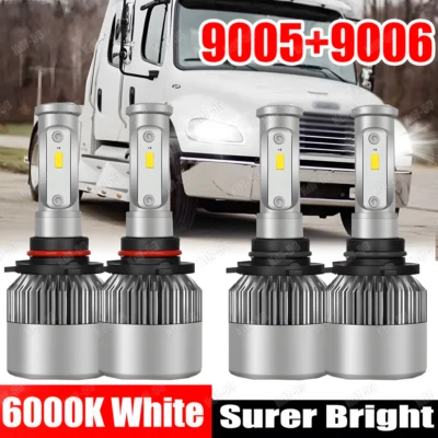 For Freightliner Century Class 2005-11 4Pc LED Headlight High Low Beam Bulbs Kit - Image 1 of 4