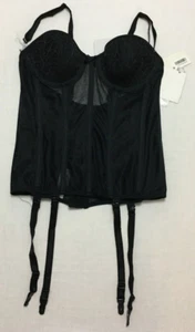 Neu mit Etikett Karneval Vollfigur Spitze transparentes Korsett schwarz 34B - Bild 1 von 5