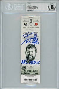 TJ Watt Autographed 9/10/2017 Ticket Stub NFL Debut Beckett Slab 34596 - Picture 1 of 2