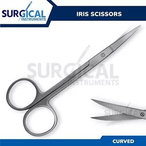 Tijeras de iris 4,5" curvas quirúrgicas enfermería médica dental veterinario grado alemán - Imagen 1 de 10