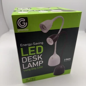 2 Pack-Greenlite - Energy Saving LED Flexible desk lamps. Brand new!  Black - Picture 1 of 5
