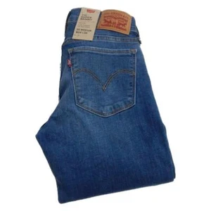 Levi 710 Super Skinny Jeans Stretch Blue Size 6 Waist 24 Leg 30 Zip Fly (P8043) - Picture 1 of 9