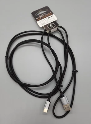 NEW XL Fast Charging Titanium 8' Cable USB A to USB C Power Cord (1 Pack) Black - Image 1 of 3