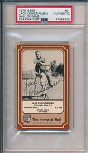 Jack Christiansen Lions Signed 1975 Fleer Immortal Roll Card #61 ~ PSA/DNA Slab - Picture 1 of 3