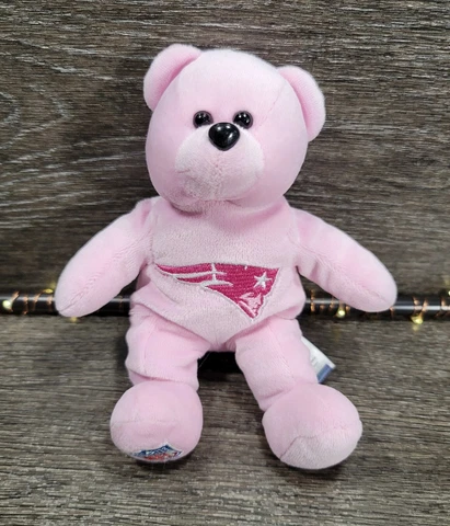 Forever Collectibles NFL New England Patriots Beanie Bear Pink Cover