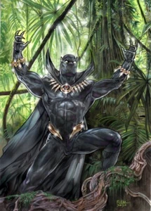 BLACK PANTHER SIGNED PRINT - Tom FLEMing - Bild 1 von 1