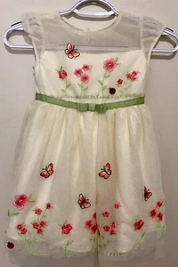 Abito bambina Jona Michelle in chiffon panna con fiori e farfalle TG 4T - Foto 1 di 9