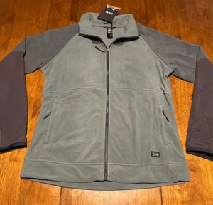 Mountain Hardware Women’s Unclassic LT Fleece Jacket Zip Up Green Gray New Sz M - Picture 1 of 12