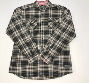 Sovereign Code Mens Black White Plaid Shirt Size L Collared Button Long Sleeves - Picture 1 of 6