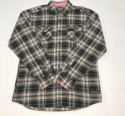 Sovereign Code Mens Black White Plaid Shirt Size L Collared Button Long Sleeves - Image 1 of 4