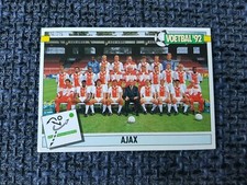Dennis Bergkamp Wim Jonk Panini VOETBAL 1992 AJAX TEAM Sticker RARE DUTCH ISSUE