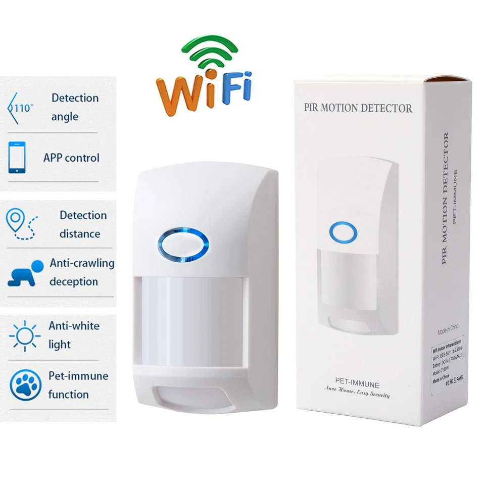 Wifi Intelligent Intrusion Infrared Detection Alarm Motion Sensor Induction Home - Image 1 of 4