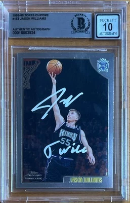 JASON WILLIAMS FIRMADO "J WILL" 1998/99 TOPPS CROMO NOVATO BAS BGS 10 AUTÓGRAFO Foto 1 de 2