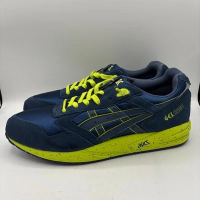 Zapatillas deportivas Asics Gel Saga para hombre talla 12 azul marino verde lima H137K-5151 Foto 1 de 4