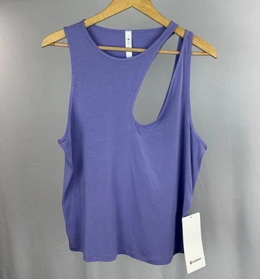 Lululemon 挖肩瑜伽背心女式 14 码紫色活性薰衣草新品 — 第 1/4 张图片