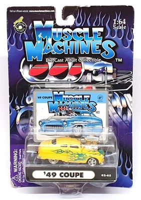 Muscle Machines 1/64 Scale 71151 02-65 - 1949 Mercury Coupe - Yellow/Green - Image 1 of 4