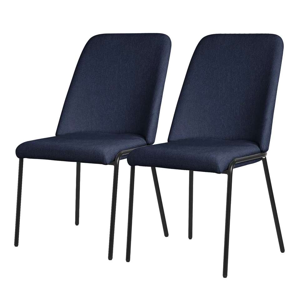 Juego 2/4/6 Sillas de comedor poliéster con patas de metal asiento con respaldo - Imagen 1 de 1